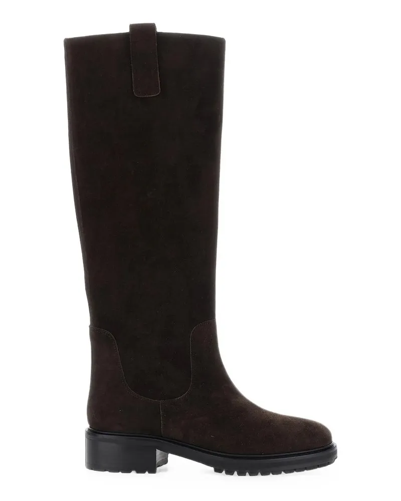 aeyde Henry Cow Suede Leather Moka Braun