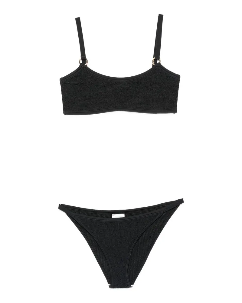 Hunza G Iris Bikini With Gold Hoops Schwarz