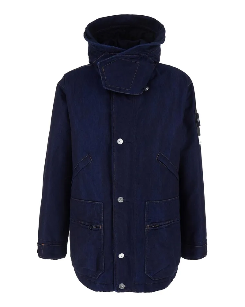 Stone Island Short Parka Blau
