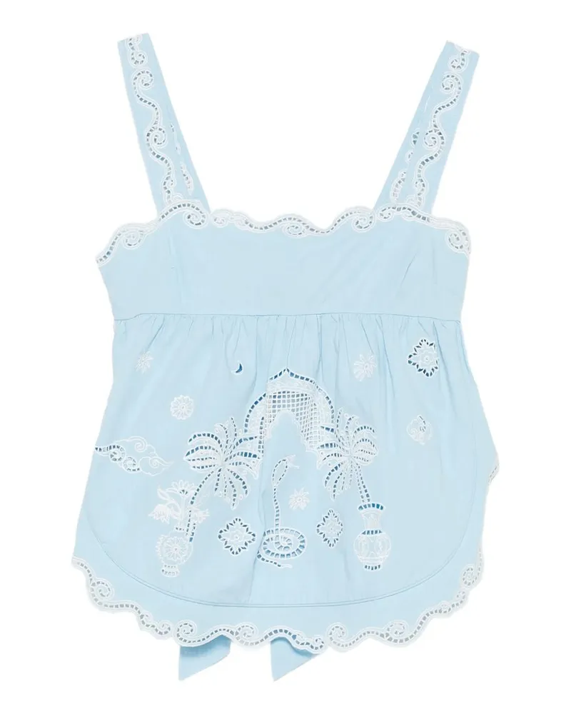ALEMAIS Maizy Embroidered Cami Top Blau