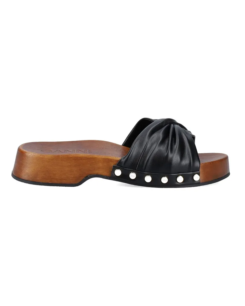 Ganni Tia Fairy Clog Nappa Schwarz