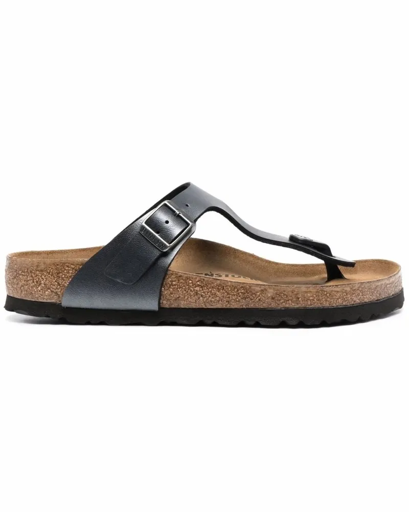 Birkenstock Gizeh Metallic Black, Birko Flor Grau