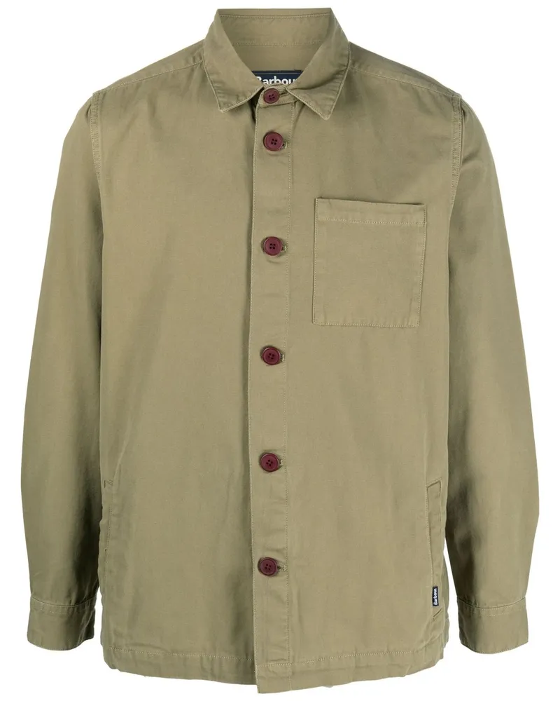 Barbour Washed Overshirt Grün