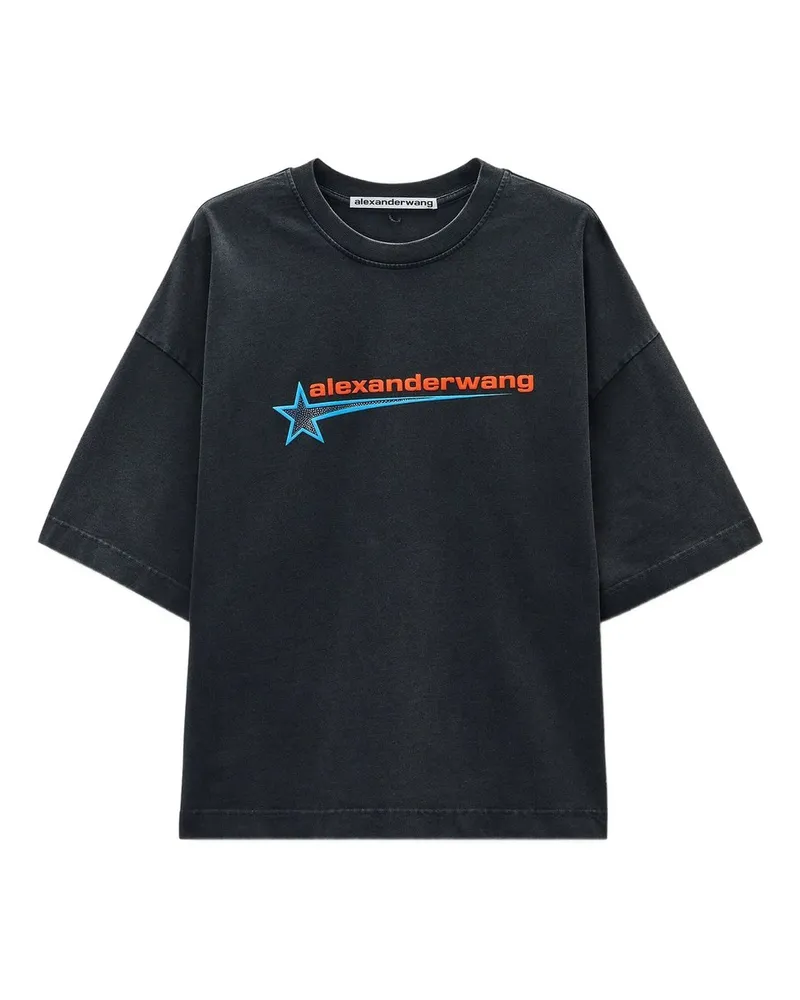 Alexander Wang Boxy Tee w/ Graphic Schwarz