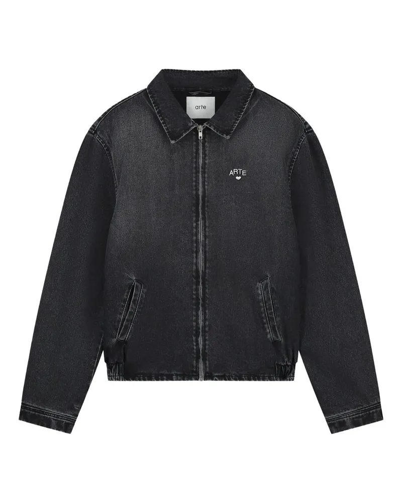 Arte Antwerp Washed Denim Classic Jacket Schwarz