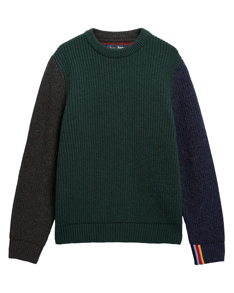 Barbour ba x Paul Smith Cable Jumper Fw26 Knitwear Grün