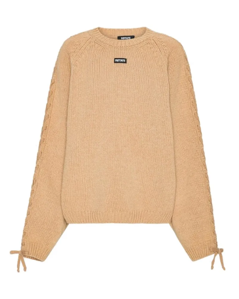 ROTATE Birger Christensen Knit Lacing Jumper Beige