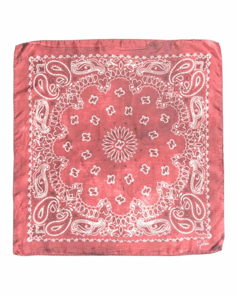 Golden Goose Golden Foulard Paisley Print Silk Rose