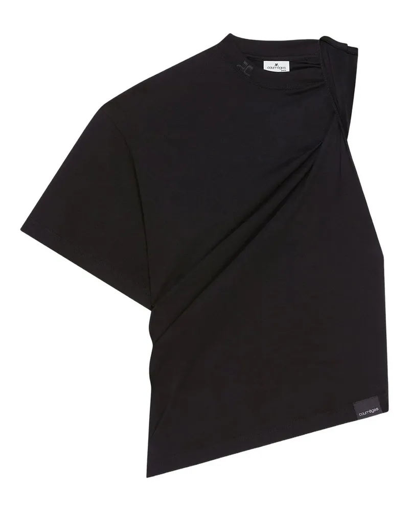 Courrèges Twist Asymmetrical T-shirt Schwarz