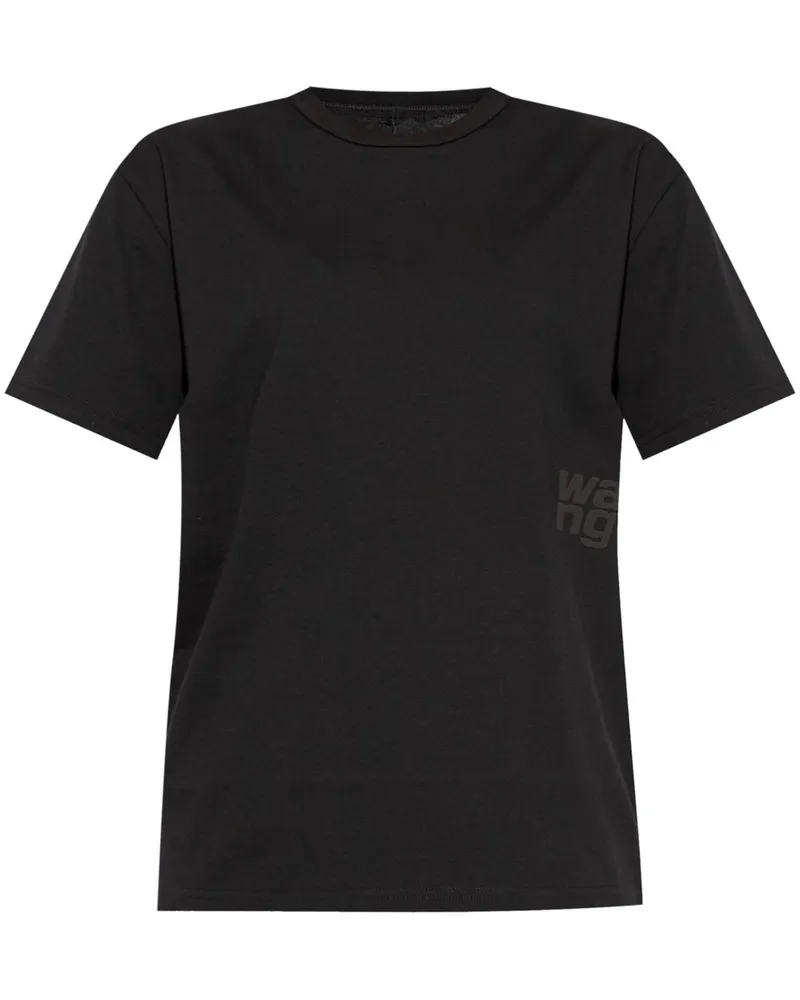 Alexander Wang Essential Jsy ss Tee w/ Puff Logo & Bound Neck 4cc3241520 Schwarz