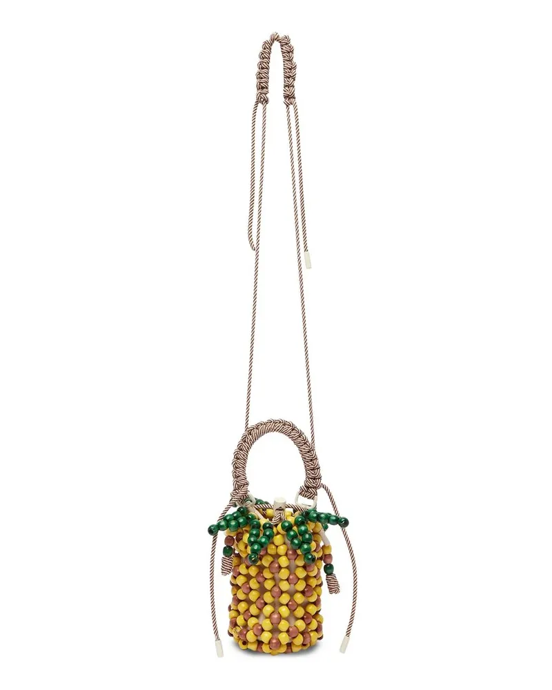 ALEMAIS Wood Bead Pineapple Mini Bag Mehrfarbig