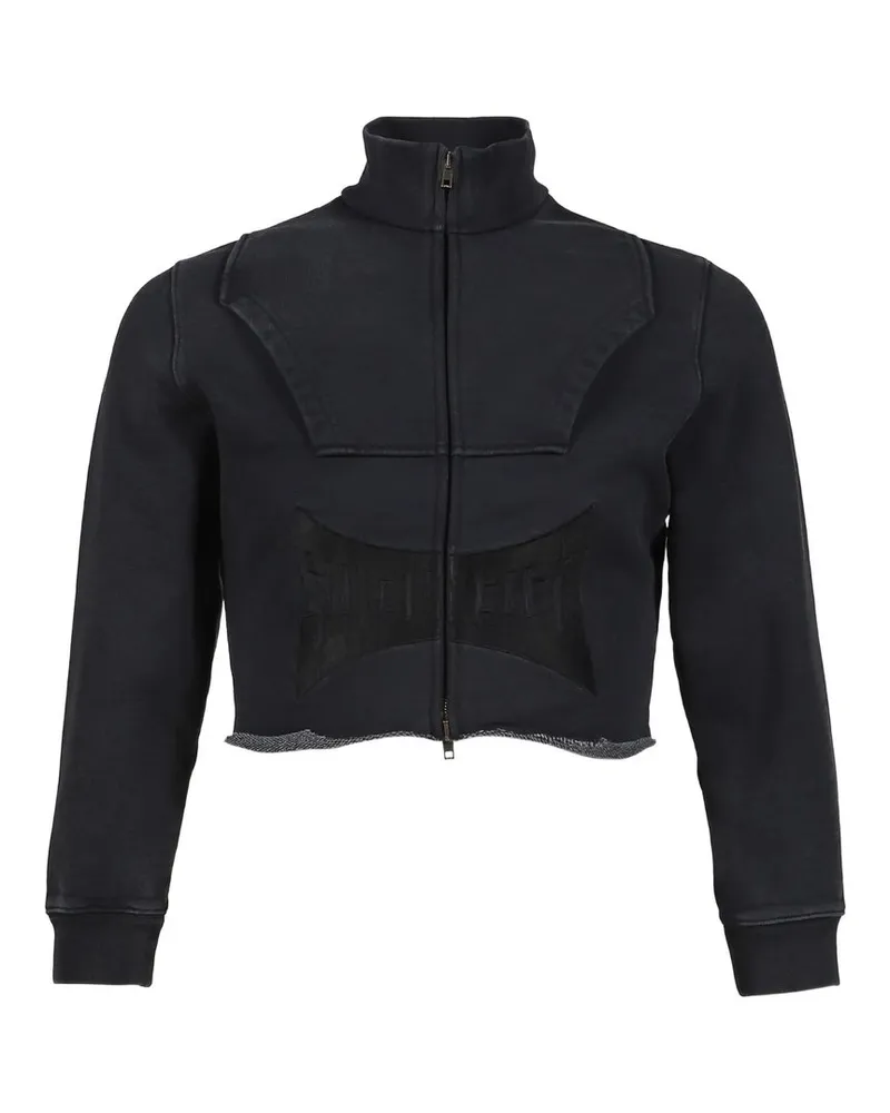 VETEMENTS Upside-down Logo Zip-up Hoodie Schwarz