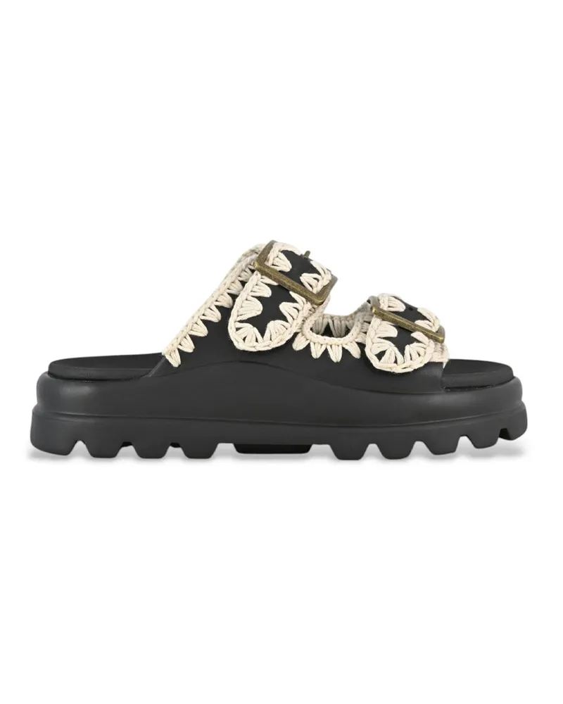 Mou Eva One Piece Slide Two-buckle Nero Schwarz