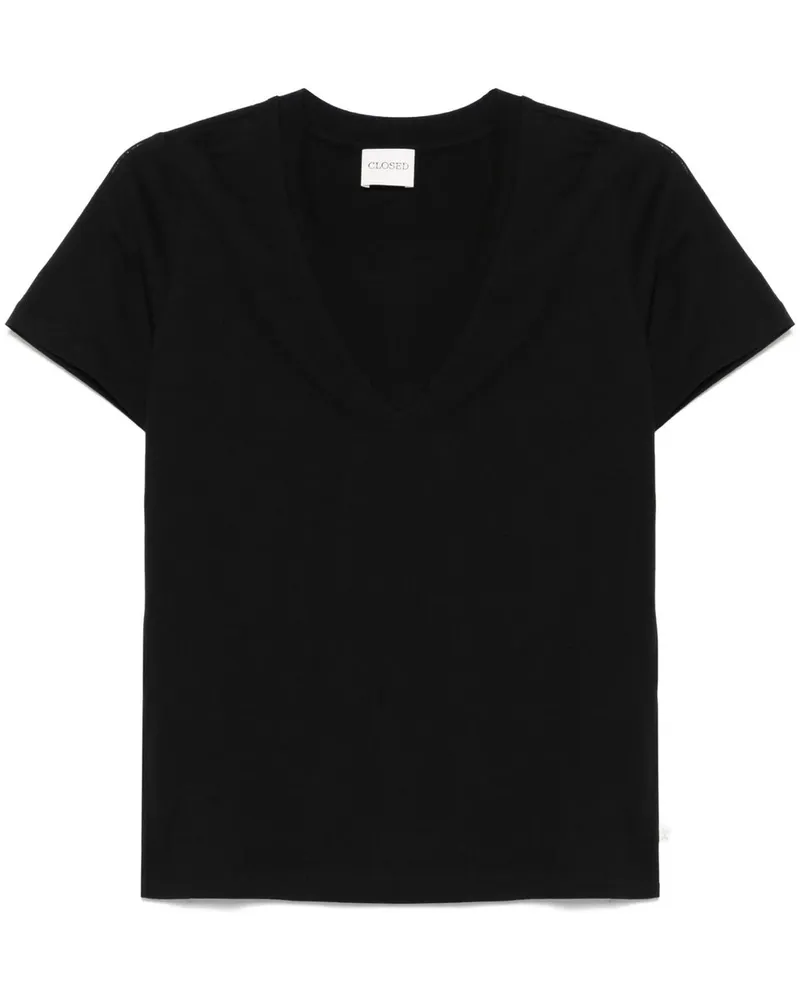 Closed v T-shirt Schwarz