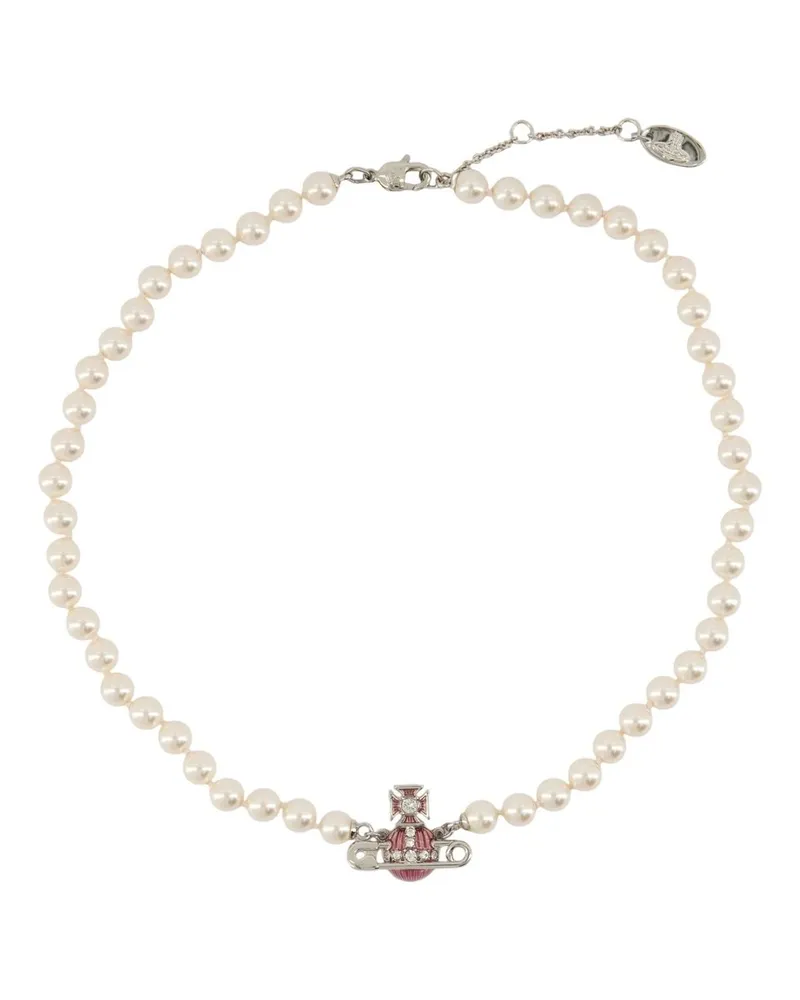 Vivienne Westwood Kitty Pearl Necklace Weiß