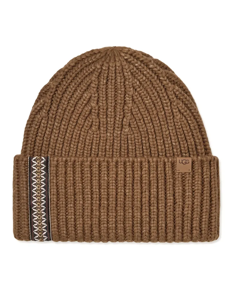 UGG Chunky Rib braid Beanie Braun