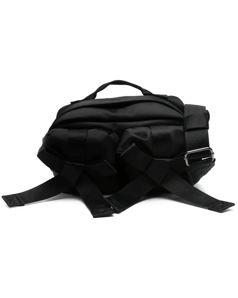 Simone Rocha Classic Bow Crossbody Bag w/ Emb Schwarz