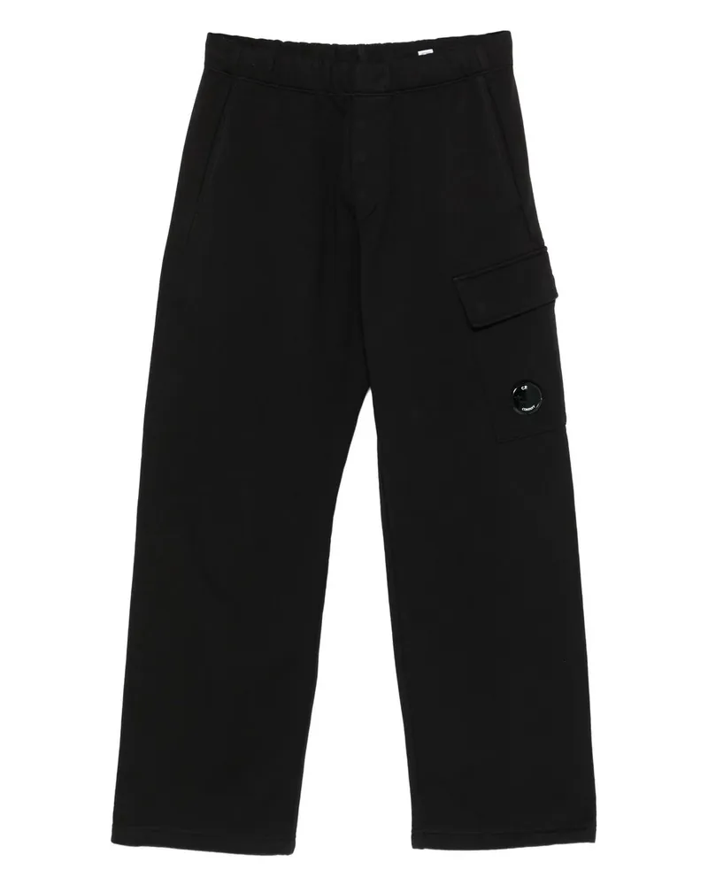 C.P. Company Sweatpants Cargo Pant in Diagonal Raised Fleece Schwarz
