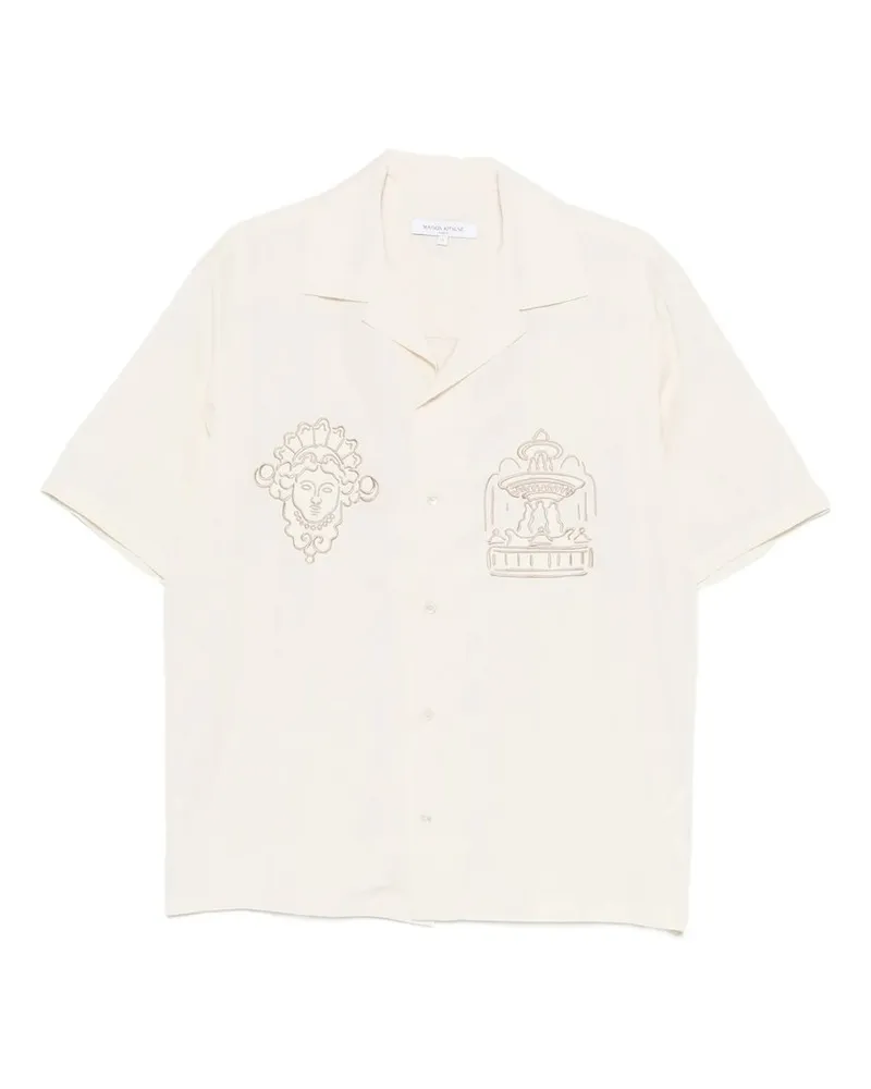 Kitsuné Parisian Monuments Resort Shirt Beige