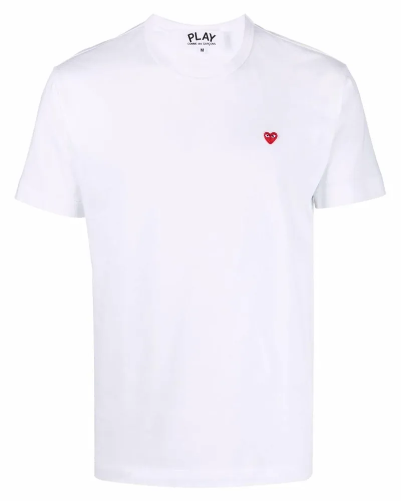 Comme des Garçons u T-shirt Small Red Emblem Knit Weiß