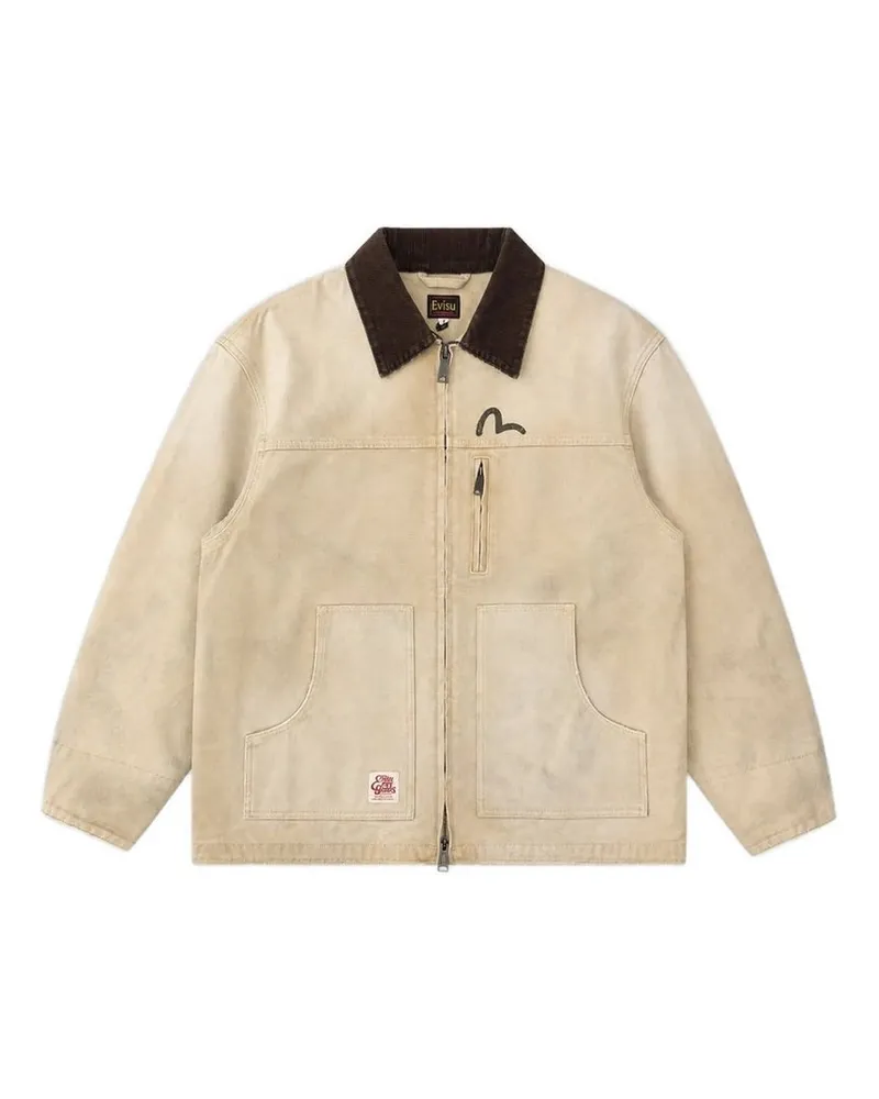Evisu Ej, Vintage Canvas Coverall Jacket Beige