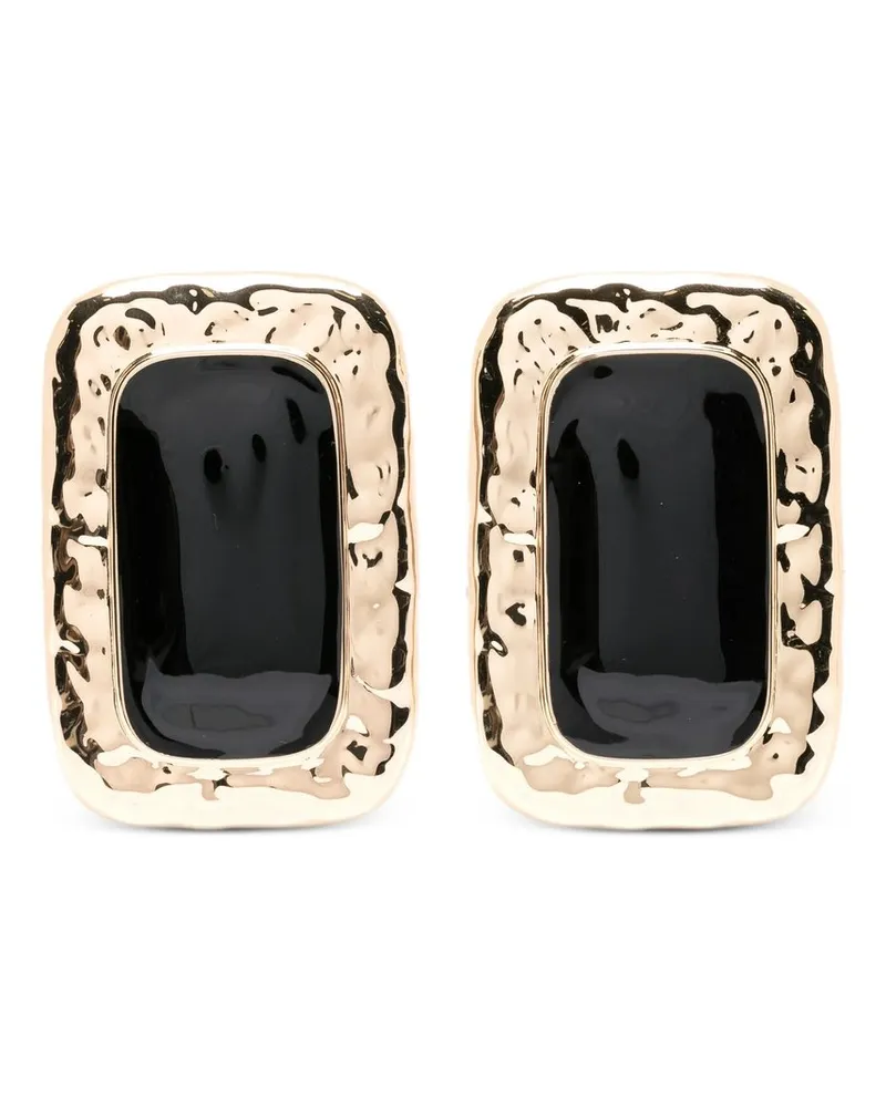 Self-Portrait Large Mottled Gold Black Earrings Gold
