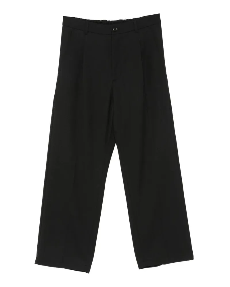 Goldwin One Tuck Straight Wool Pants Schwarz