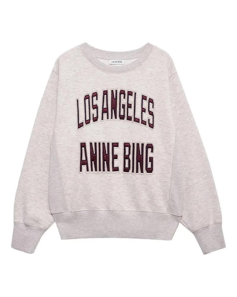 Anine Bing Harry Shrunken Sweatshirt la  Oatmeal Melange Beige
