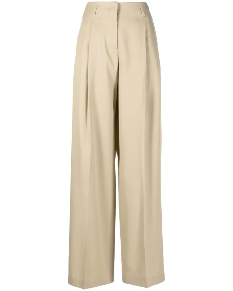 Golden Goose Golden W`s Pant Wide Leg Light Dry Wool Gabardine Beige
