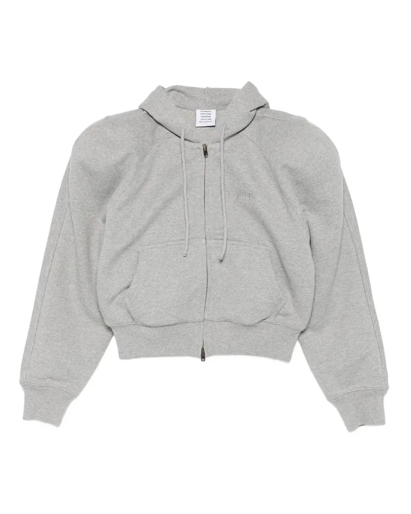 VETEMENTS Round Shoulder Zip-up Hoodie Grau