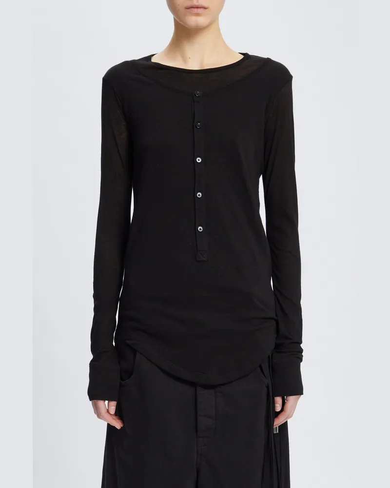 Ann Demeulemeester Vero Double Layer Serafino Top Schwarz