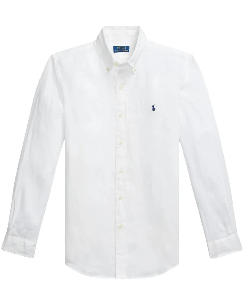 Ralph Lauren Custom Fit Linen Shirt Weiß