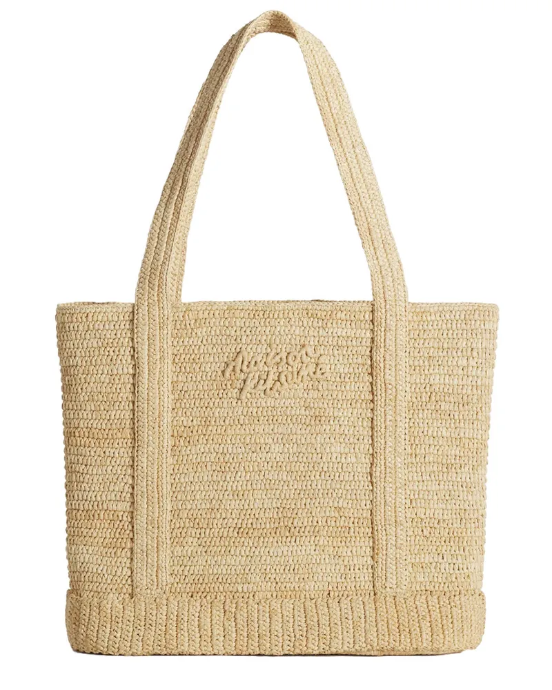 Kitsuné Raffia Tote Qu05107of0019 Beige