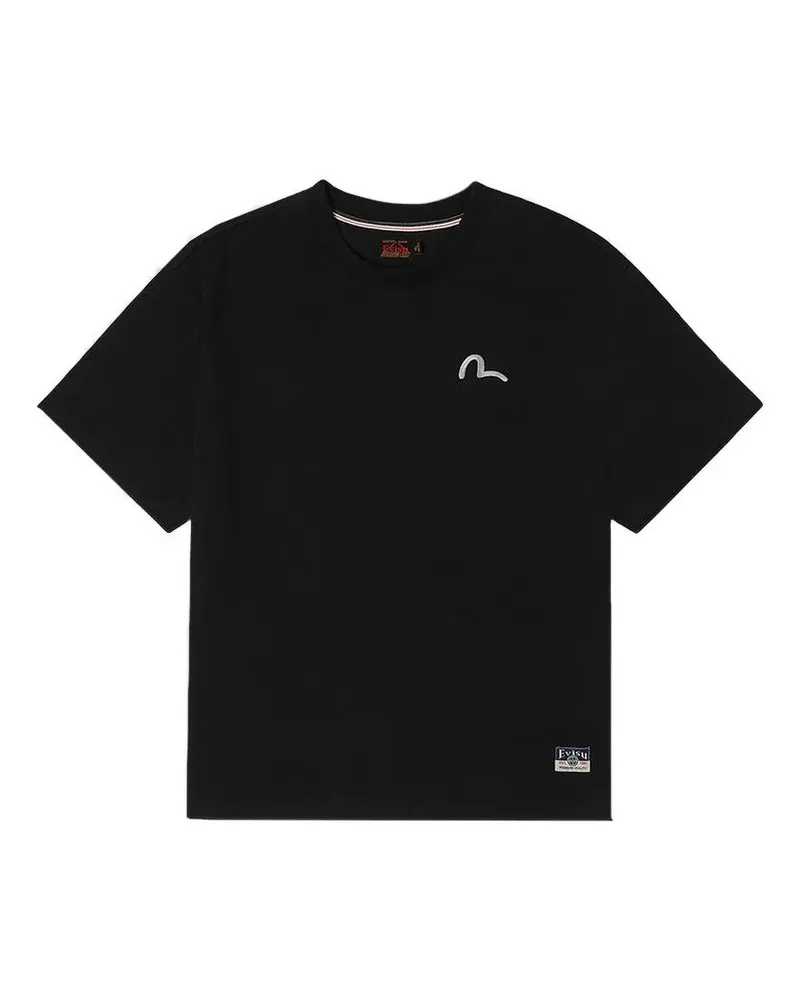 Evisu ht Seagull Emb ss Tee Schwarz
