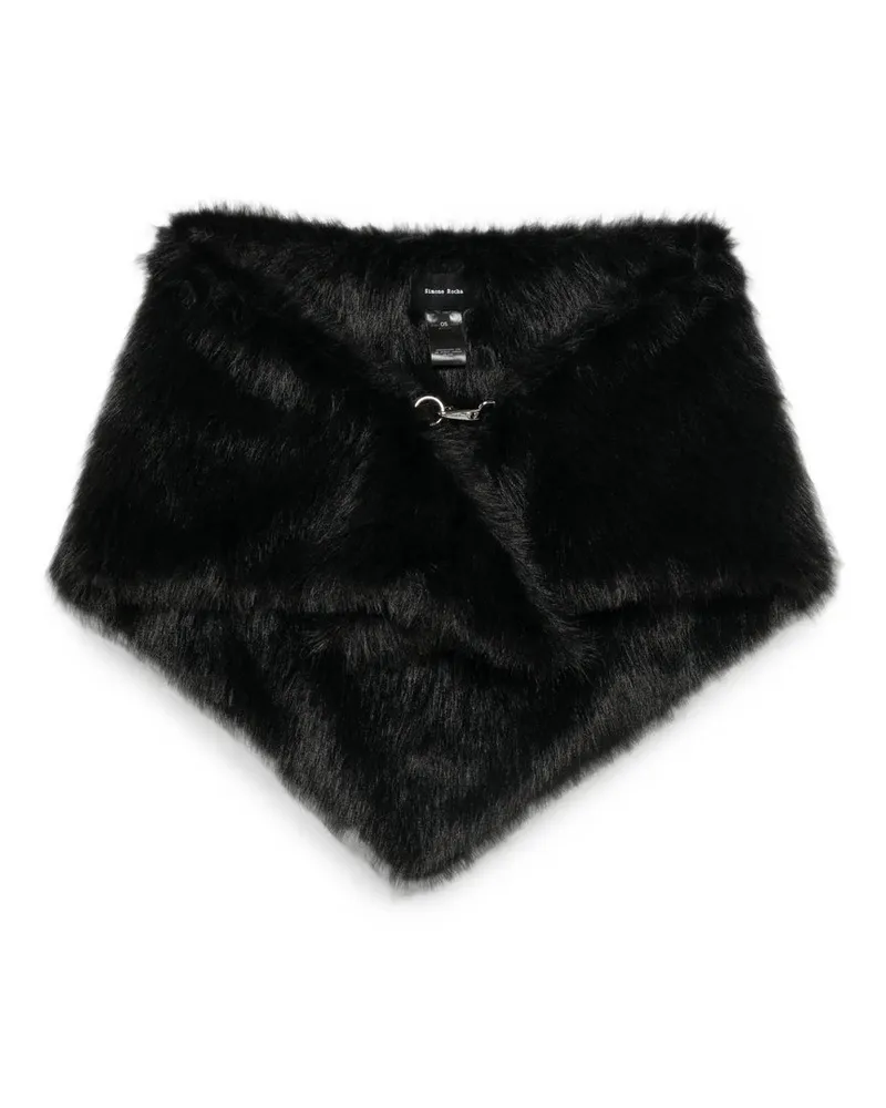 Simone Rocha Faux Fur Clip Scarf Schwarz