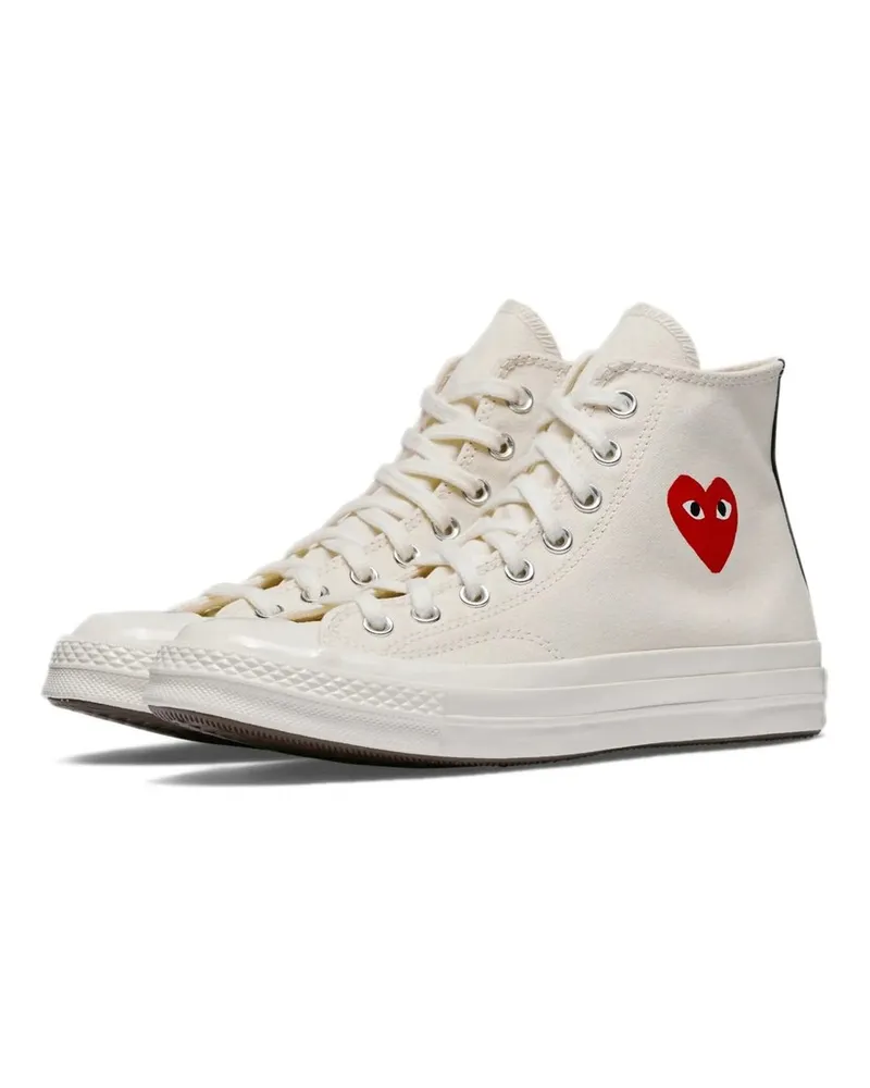 Comme des Garçons Ct70 hi Top Small Red Heart Weiß