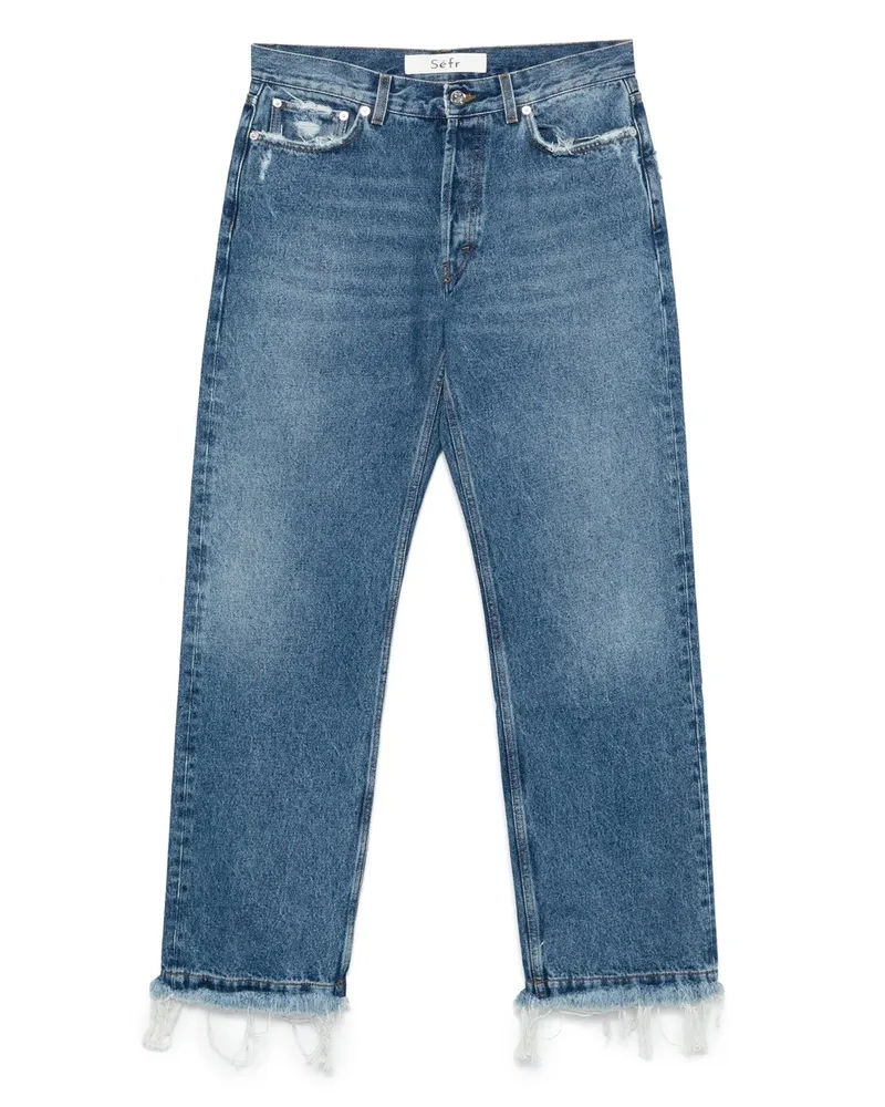 Séfr Frayed Cut Jeans Blau