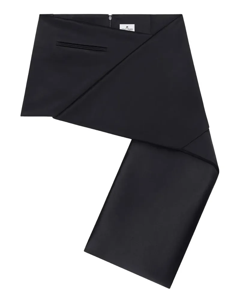 Courrèges Satin Mini Skirt Schwarz