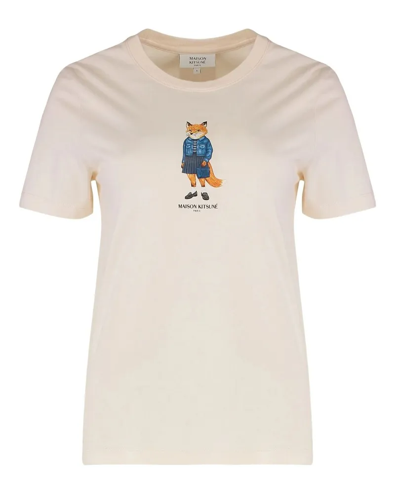 Kitsuné Dressed Fox Regular Tee-shirt Beige