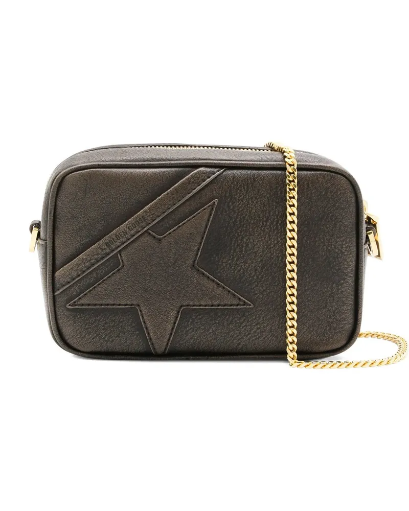 Golden Goose Mini Star Bag Treated Leather Body Gold Metal Details Braun