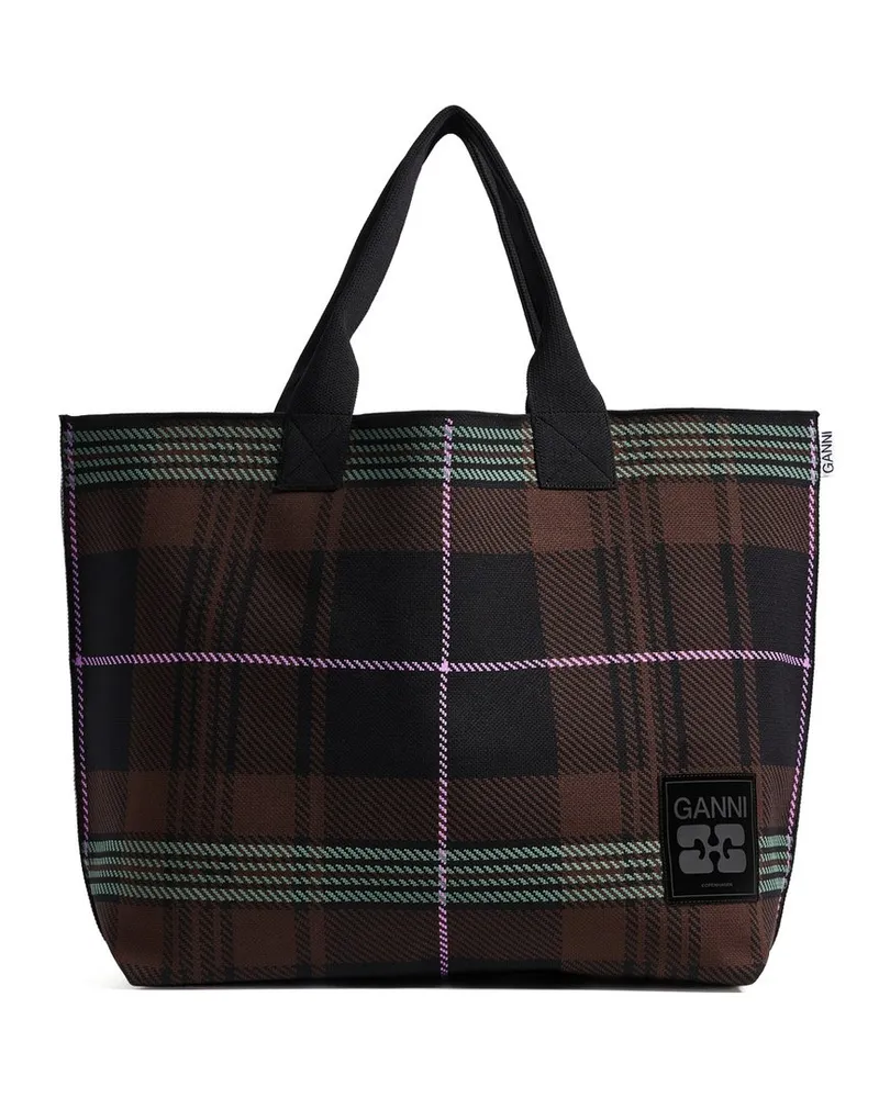 Ganni Knit Easy Shopper Medium Braun