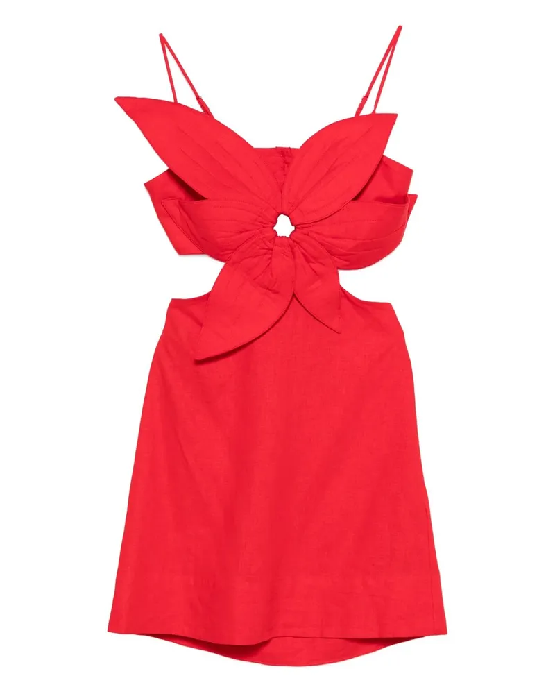 FARM Rio Red Flower Mini Dress Rot