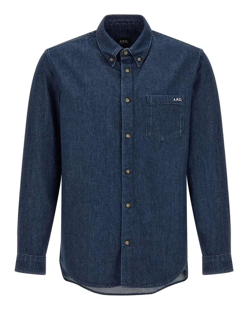 A.P.C. Chemise New Greg Blau