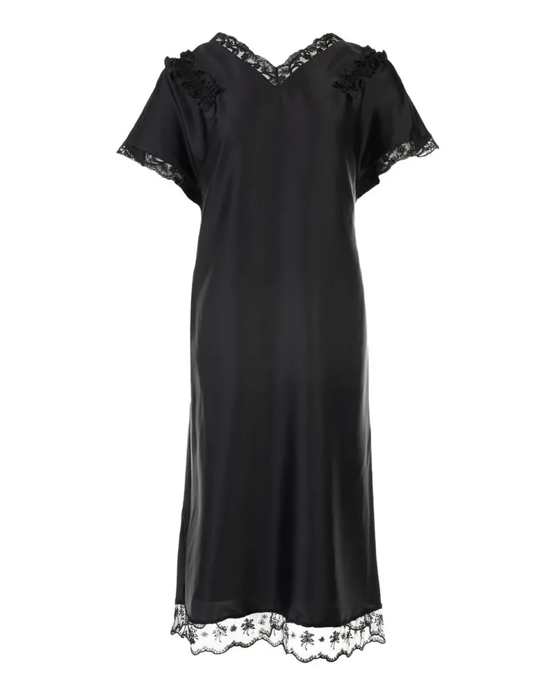 Simone Rocha Slash Lace Trim Easy Dress Schwarz