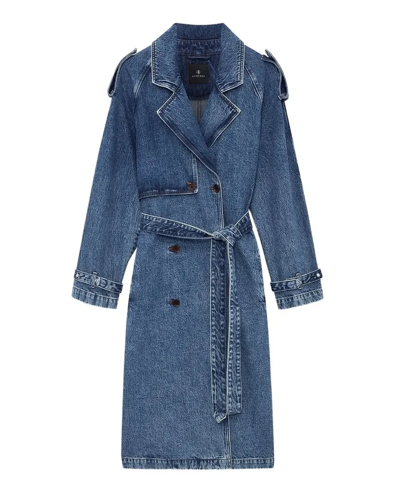 Anine Bing Rickie Maxi Trench - Cabana Blue Blau
