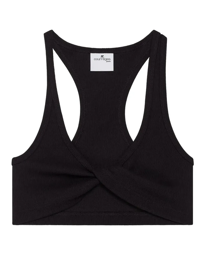 Courrèges Crop Top Twist Schwarz