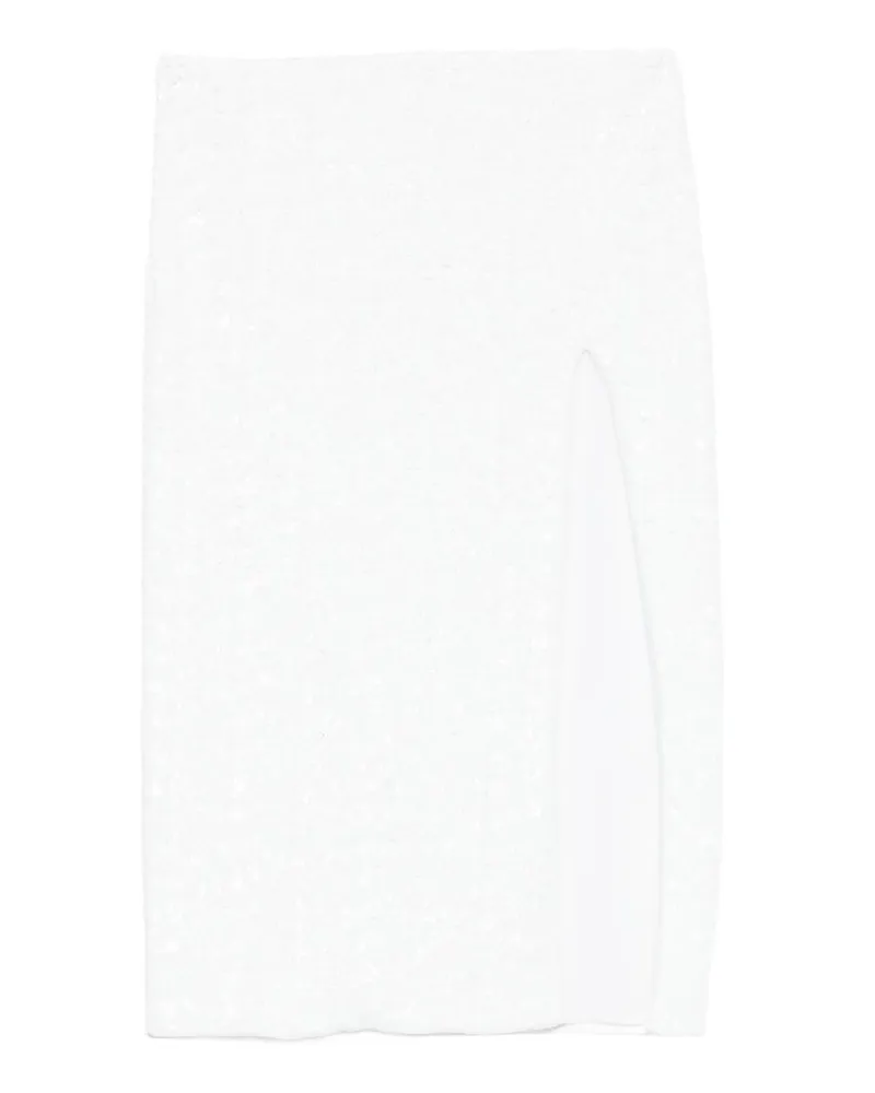 Oséree Paillettes Midi Skirt Grau