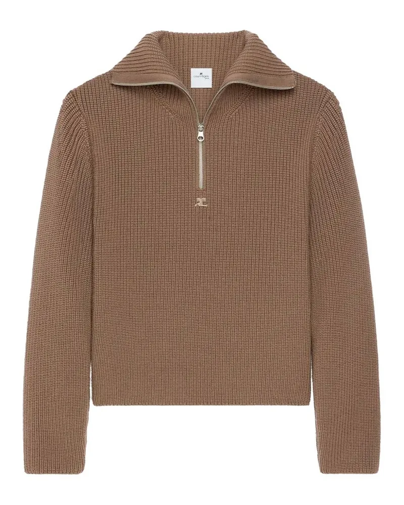 Courrèges Ribbed Trucker Sweater Mehrfarbig