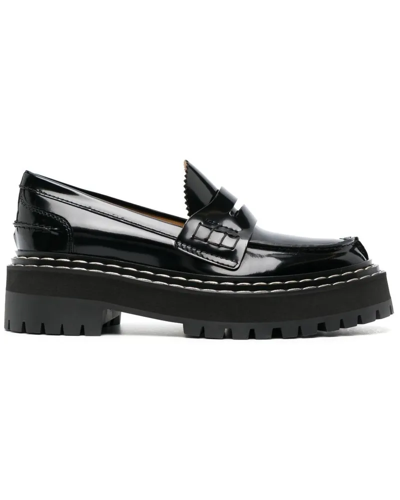 Proenza Schouler Plateau-Mokassins mit Profilsohle Schwarz