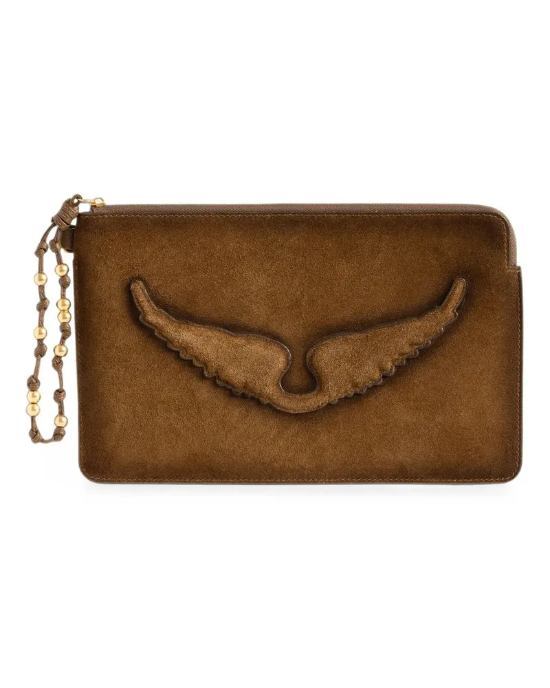 Zadig & Voltaire Angel Pouch Used Suede Braun
